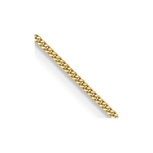 Real 14K Yellow Gold .9mm Curb Pendant Chain; 13 inch; Women & Men - Afbeelding 1 van 5