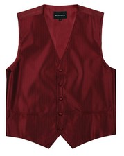 Men's Textured Solid Burgundy Tone on Tone Tuxedo Vest Formals Waistcoat Prom