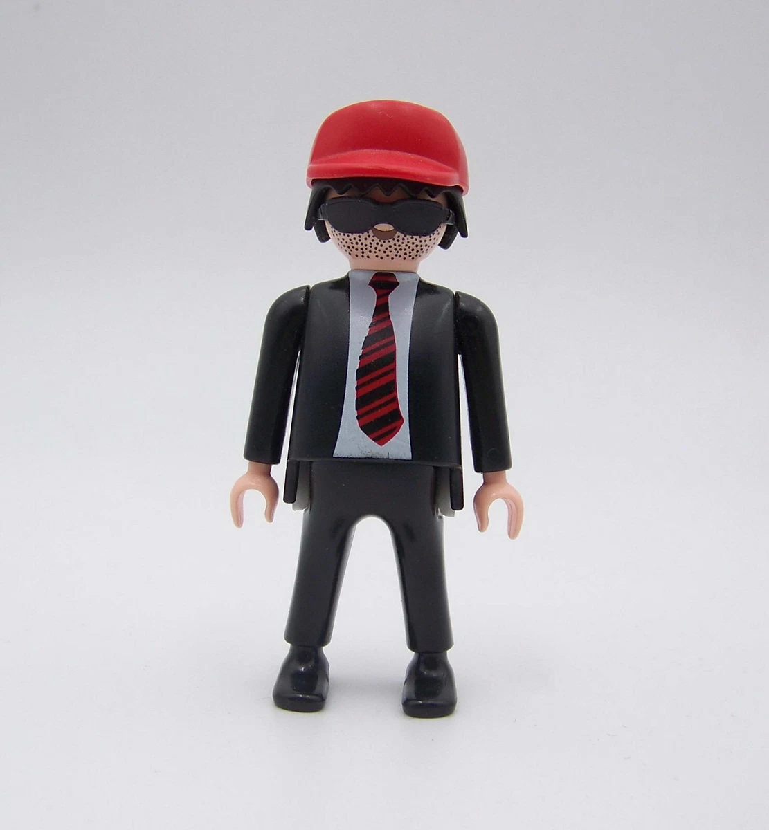 Tête Playmobil Avec Perruque Marron Et Patilles - Pièce Détachée Médiévale Cowboy