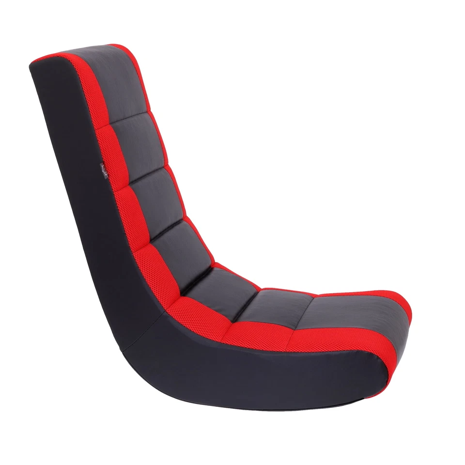 NUEVO Clásico Video Balancín Gaming Silla Imitación Cuero Piso Pedestal Asiento Rojo Foto 3 de 4