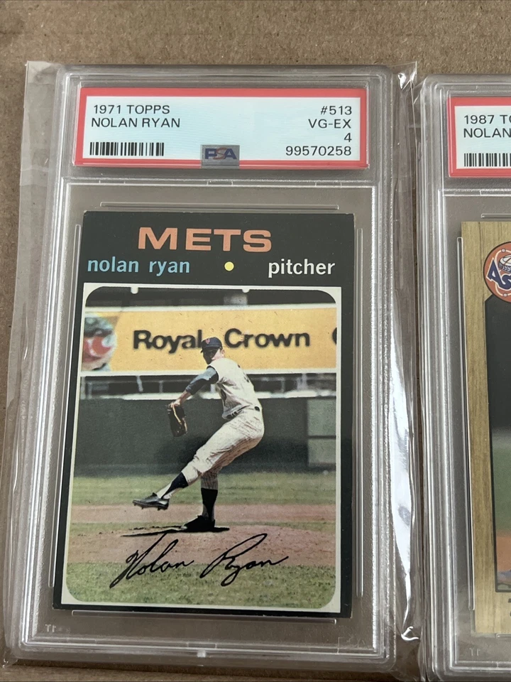 LOTE CLASIFICADO NOLAN RYAN 1971 TOPPS #513 PSA 4 1987 Topps y 1983 Fleer PSA 9 y 92 UD Foto 2 de 4