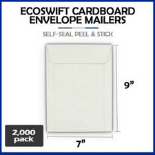 2000 - 7x9 "EcoSwift" Brand Self Seal Cardboard CD/DVD Envelope Mailers 7" x 9"