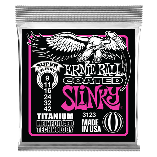 Ernie Ball Super Slinky Guitarra Eléctrica Cuerdas recubierto, medidores de  9-42, P03123 | eBay