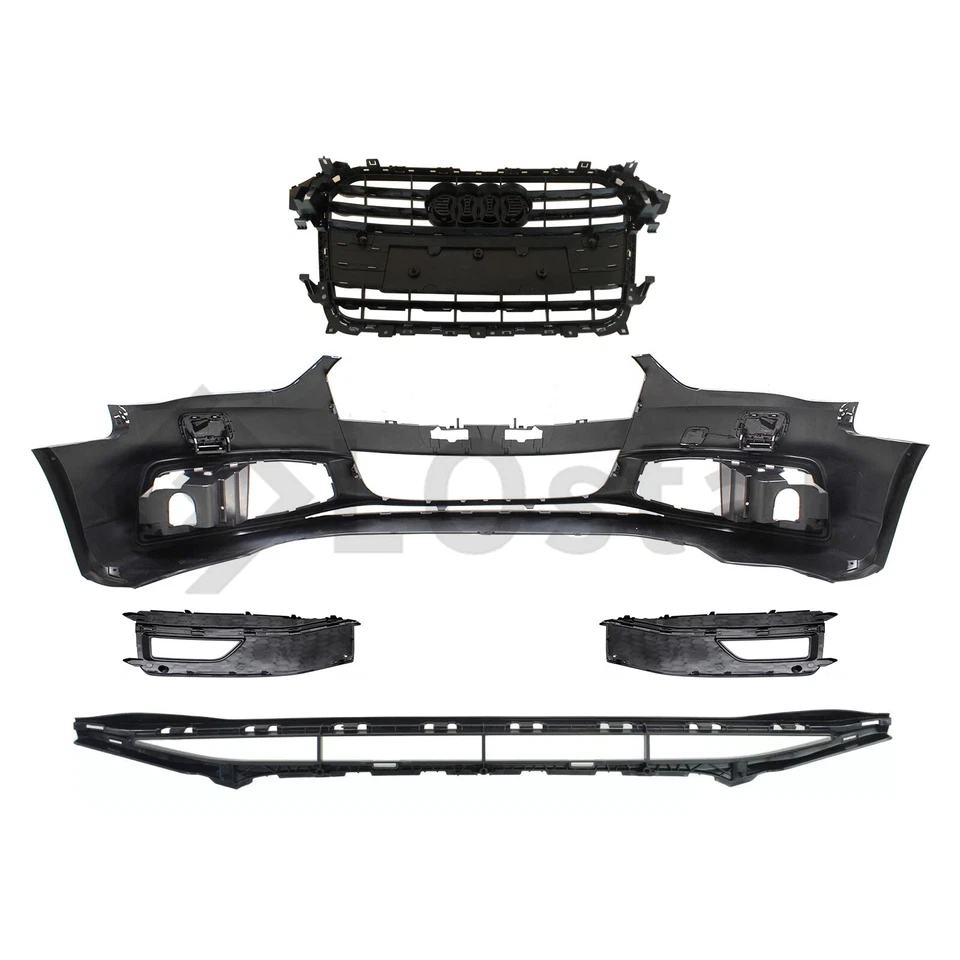 For 2013 2014 2015 2016 Audi A4/S4/A4 Quattro Complete Bumper Cover Grille Set Foto 3 de 4