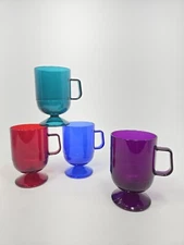 Vtg Tupperware Preludio Jewel Tone Acrylic Cups 2002A-3 Set Of 4 NOS