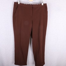CATO Brown Flat Front Dress Pants Women's 14