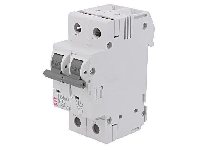 ETI POLAM ETIMAT 6 2P B10 Überstromschalter 230/400VAC lNenn: 10A Pole: 2 DIN Charakt: B E