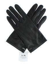 Coach Unisex Leather Gloves 83867, Pleated Leather Coach Gloves, MSRP 148