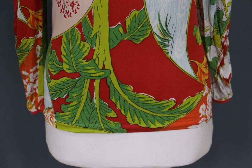 Kenzo Multicolor Printed Floral Long Sleeve Blouse Shirt Size M - Image 2 of 4