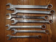 Snap-on Tools Used 7pc Add-on Large Sae Combo Wrench Set