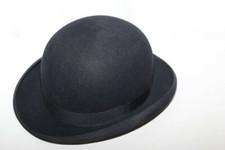 Chapeau melon d'homme Feutre noir Mode de Paris Tour de tête 55 cm