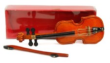 Wood Violin String Instrument With Bow Christmas Ornament Holiday Decoration