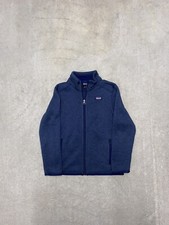 Patagonia Boy's Better Sweater 1/4 Zip Fleece with Pocket Size 10 Medium Navy