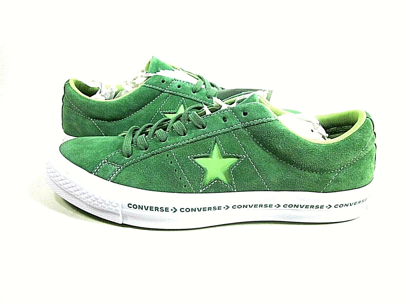 converse one star green suede