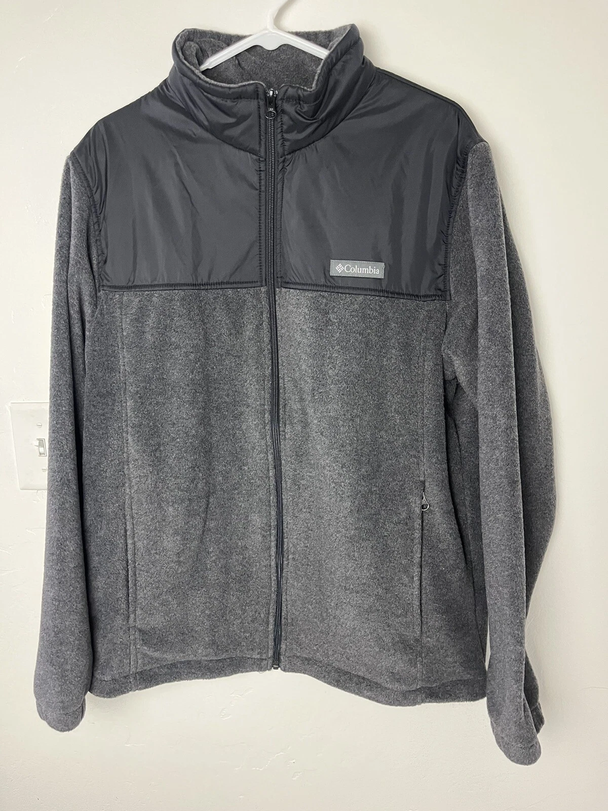 Men’s Columbia Large Ultra Soft Fleece Zipper Jackets Gray/black
