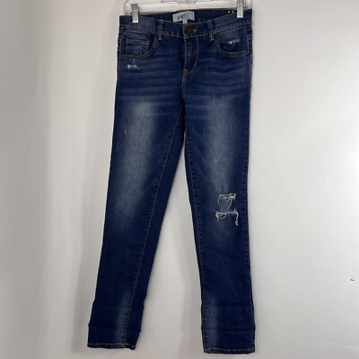 Jolt Jeans Women's Size 1 Skinny Distressed Medium Wash Mid Rise Stretch Denim