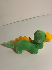 GOFFA DINOSAUR PLUSH 12" green  yellow STUFFED ANIMAL TOY-NWT