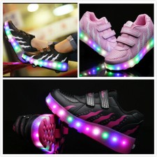 Kids LED Shoes Roller Shoes Fashion Wheels Skate Sneakers Girls Boy Glow in Dark