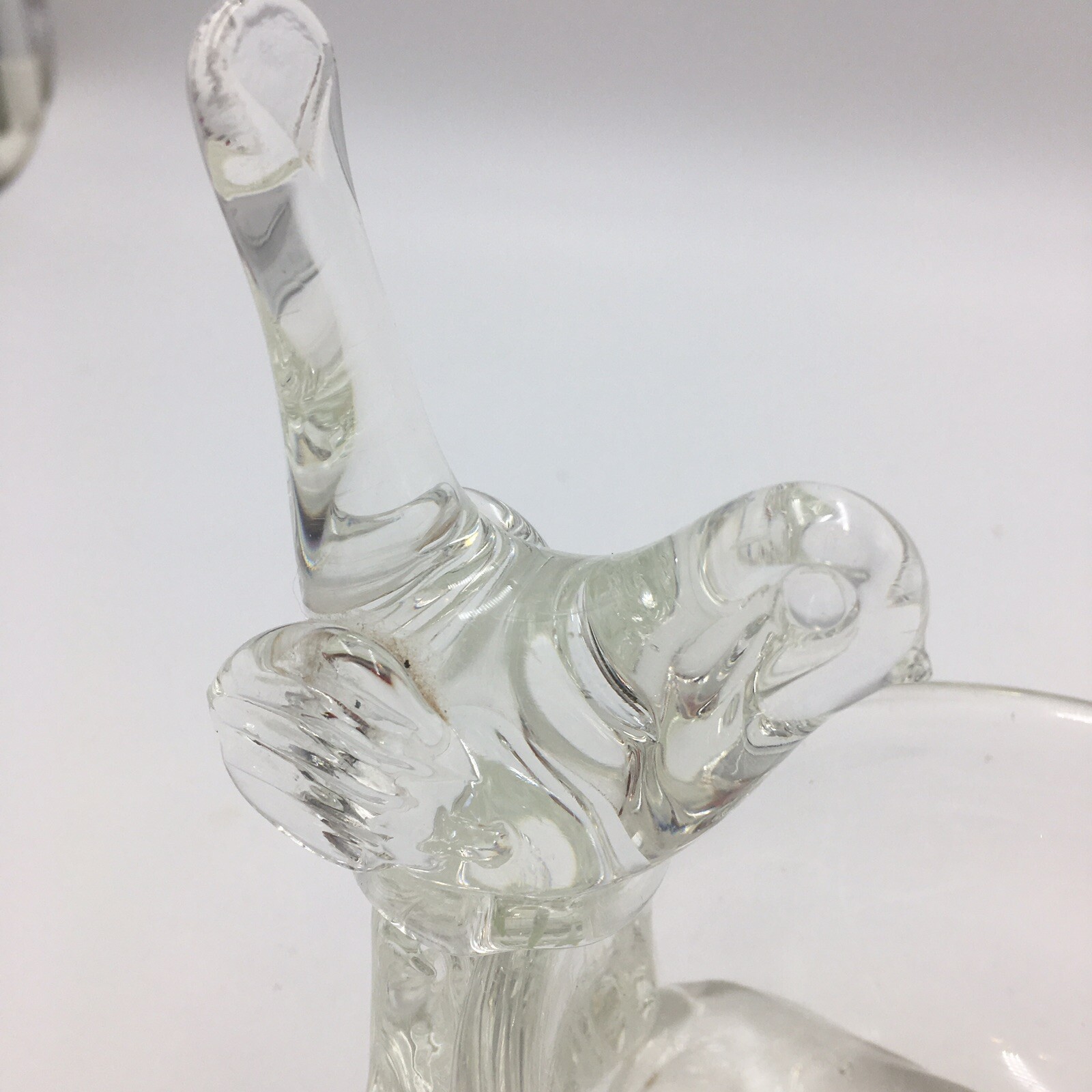 VINTAGE CLEAR HEAVY GLASS BIRD CANDY/TRINKET BOWL eBay