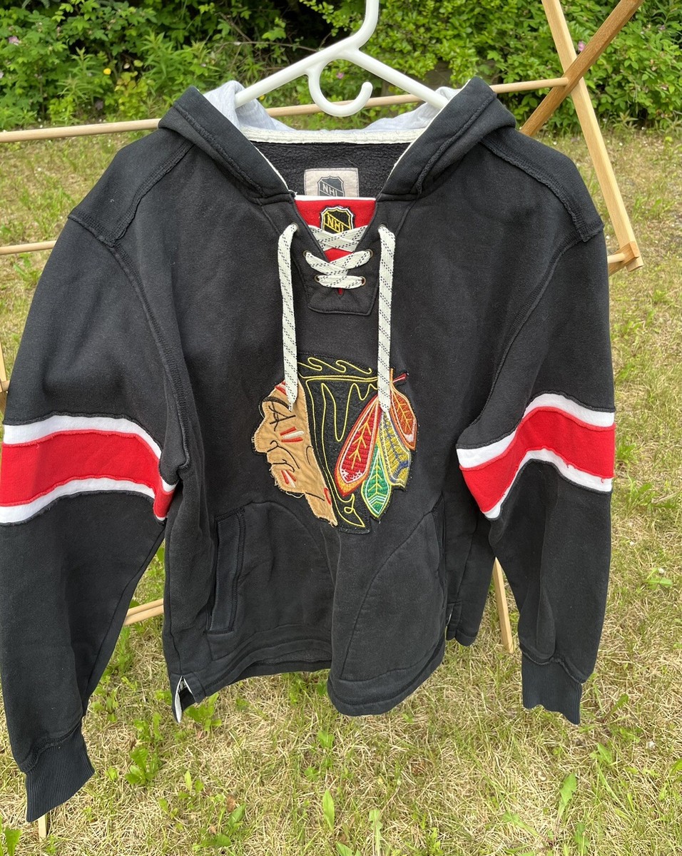 Vintage Chicago Blackhawks CCM Jersey Style Hoodie Mens Medium
