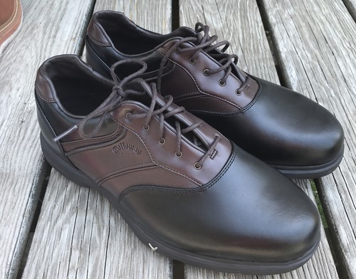 CALLAWAY CG Sport Black Brown Comfort Saddle Golf Shoes M298-25 Mens Size 11 - Picture 3 of 6