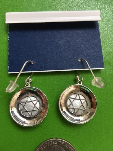 Indigo Falls 925 Silver With White Sedef Earrings Retail $38 - Picture 3 of 4