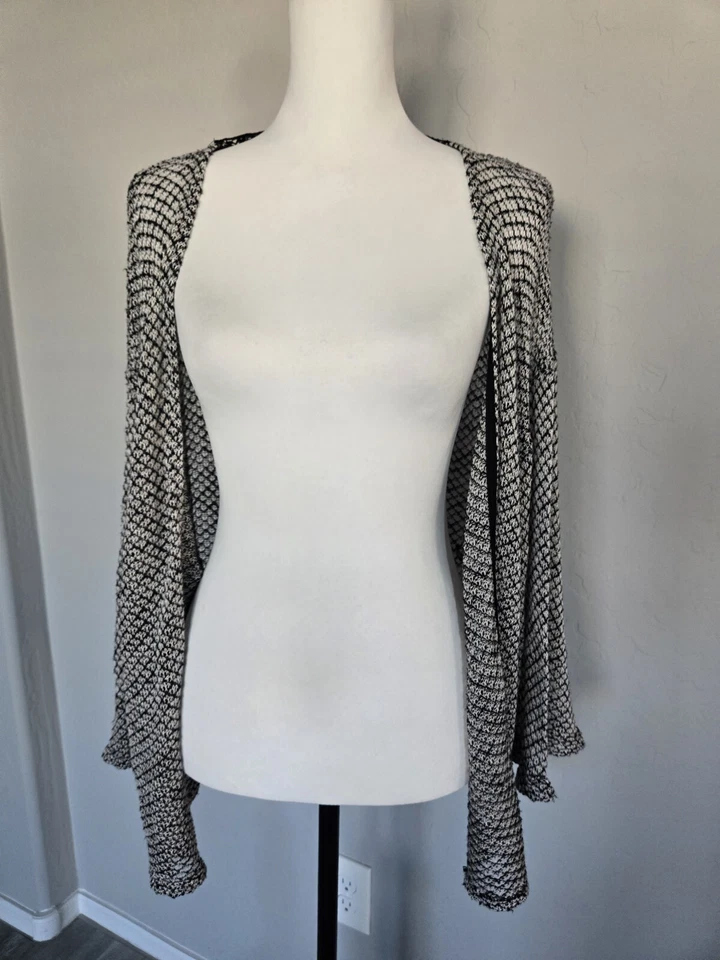 Винтажный Гавана богемное вязаный открытый передний кружевной назад длинным рукавом кардиган кимоно размер S - Изображение 3 из 4