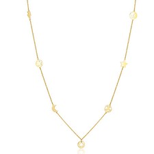 Sagapo Collana Donna Acciaio Oro Stella Saetta Luna Mappamondo SHD02 S'agapo