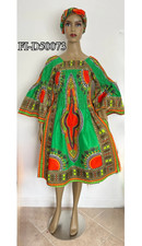 African Women's Dashiki Smocking Short Dress -- FI-D50073