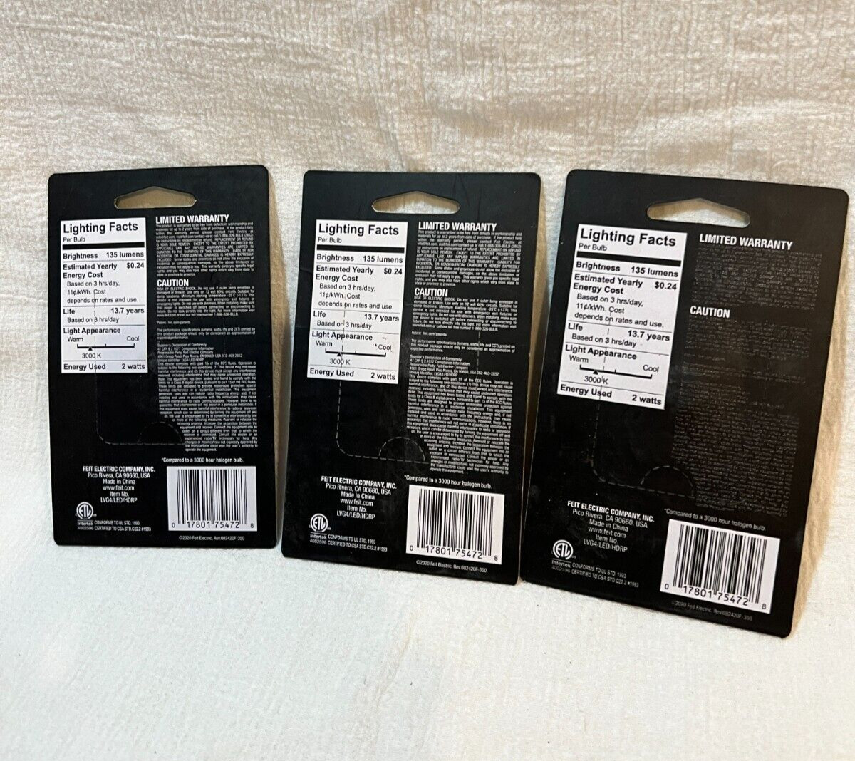 FEIT Electric 20-Watt G4 Wedge 12-Volt Landscape Garden LED Light Bulbs 3 pack