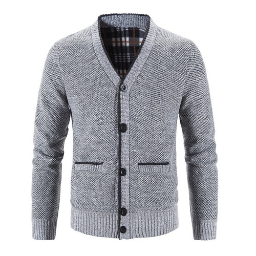 Men's Fleece Lined Button Down Knit Top Cardigan Winter Outerwear Coat - Bild 6 von 31