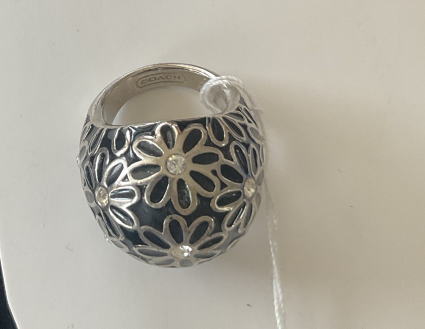 Coach Dome Ring Black /silver /with rhinestone En… - image 2