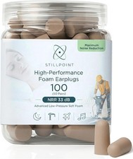 Soft Foam Earplugs, 33 dB NRR, 50 Pair, 100 Ear Plugs , Maximum Protection for