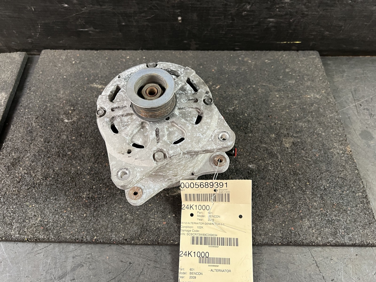03-12 BENTLEY CONTINENTAL 6.0 ALTERNATOR GENERATOR 190 AMP LR1190-906C