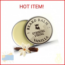 Striking Viking Beard Balm for Men - 2 oz, Vanilla Scent - Light Hold Moisturize
