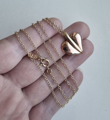 9ct Rose Yellow Gold Hallmarked Clogau Heart Necklace 18  4g