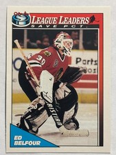 1991-92 O-Pee-Chee #288 Ed Belfour Chicago Blackhawks League Leaders