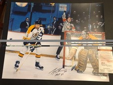 JSA GERRY CHEEVERS MASK 16x20 AUTOGRAPHED BRUINS PHOTO SIGNED AUTO 077