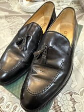 Authentic GUCCI Black Leather Tassel Mens Loafer Euro 43 USA Size 10