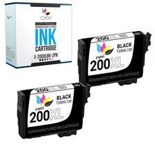 2PK T200XL Black Ink Cartridges for Epson 200XL 200 XL XP300 XP310 XP-400 XP-410