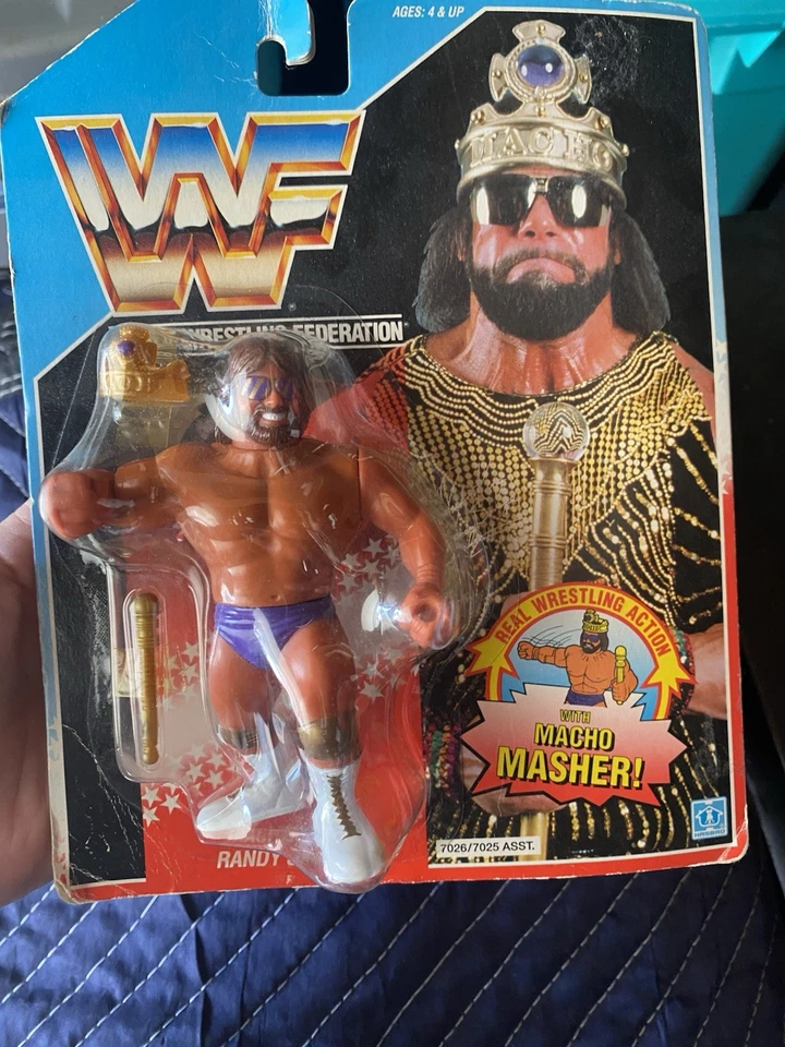 WWF Hasbro Macho King Randy Savage 1990 Series 2 Action Figure On Card WWE LJN - Image 2 of 4