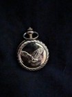 Vintage Benrus Quartz Pocket Watch Eagle Hunter Case Bronze Tone 14" Fob Bin R — photo 2
