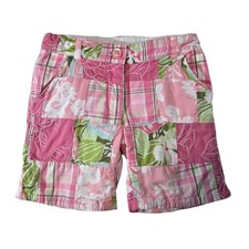 Janie and Jack Pink Floral Patchwork Shorts Plaid Preppy Cottage Pastel Girls 2T