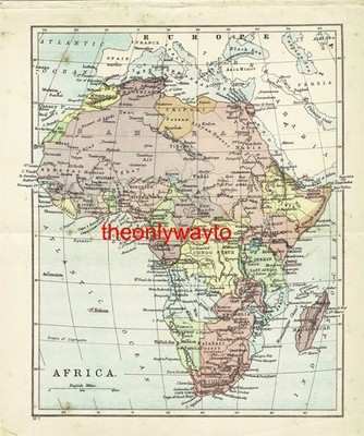 Afrika, kleine J Bartholomäus Karte, Buchillustration (Druck), 1903