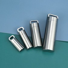 Waterproof Titanium Pill Holder Case Keychain Small Pill Box Container Organizer