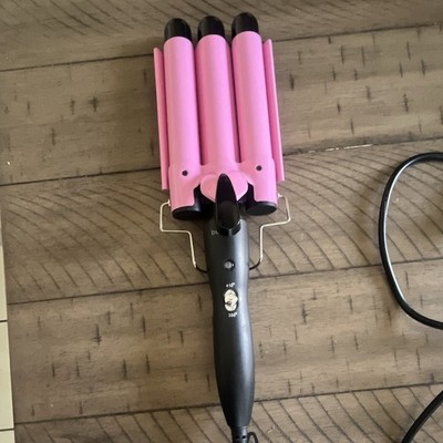 bellaPRO Triple Barrel Hair Waver 1in Ceramic Adjustable Heat 410°F Pink