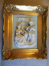 Antique Framed Alt Meissen Porcelain Relief Plaque