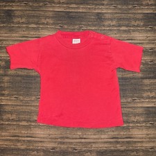 Vintage Buster Brown Red Toddler T-Shirt Size 2 Made in USA 70s 80s Cotton Snap