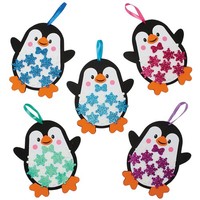 Bastelset Moosgummi 5Er Pack Lila Weihnachtsdeko Kinder Pinguin Baker Ross