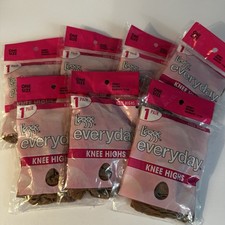 Leggs Everyday Knee Hi Nude Sheer Toe 7 Pair New In Package One Size